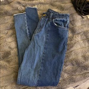 Two-tone raw hem Topshop jeans